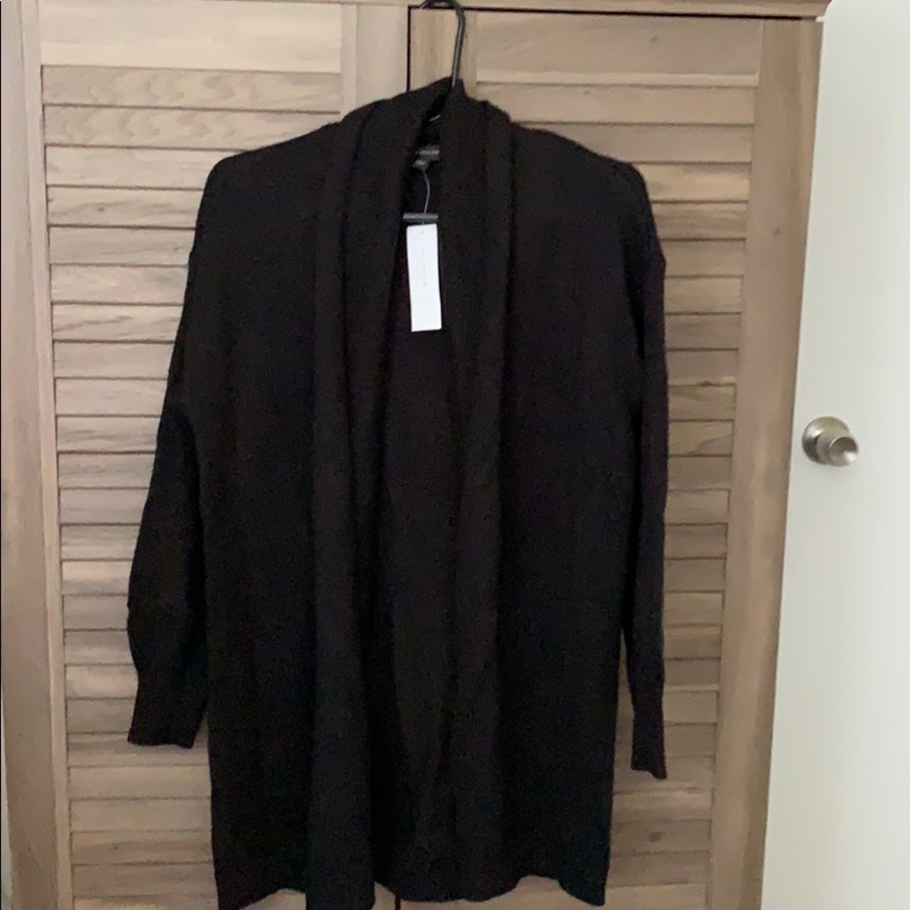 Ann Taylor Black open cardigan sweater